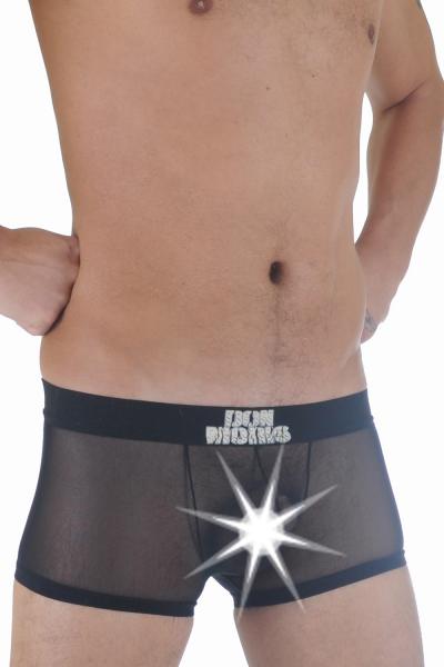 DM291121 Erkek Şeffaf Siyah Boxer